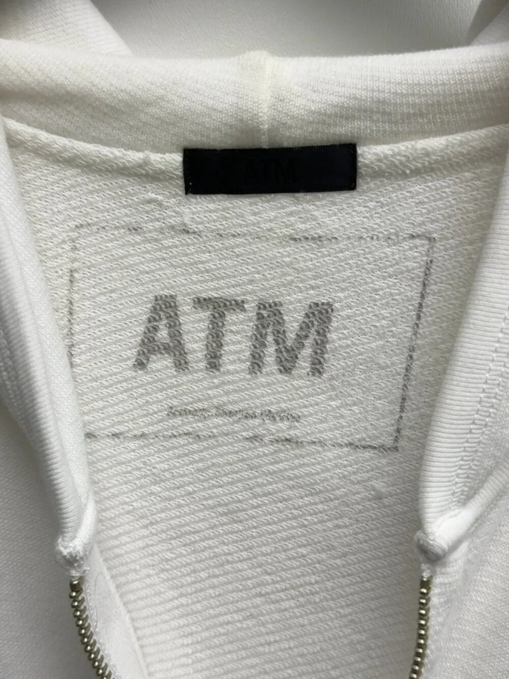 ATM Anthony Thomas Melillo White Zip Hoodie M